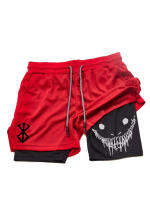 Shorts Deportivos 2-en-1 Para Hombre Berserk: Corto De Correr Secado Rápido Gimnasio Y Entrenamiento Doble Capa Polyester Acetato - details 6