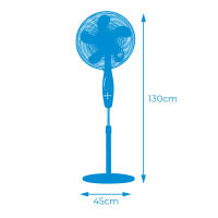 EDM,  VENTILADOR DE PIE MANDO A DISTANCIA, NEGRO, POTENCIA 60 W, ASPAS Ø40 cm, ALTURA REGULABLE 110-130 cm - details 2