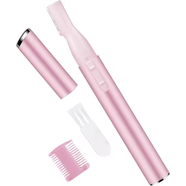 1 depilación de cejas para mujeres y hombres, mini recortadora de cejas portátil, afeitadora eléctrica para cejas, labios, mejillas, mandíbula, lo que necesites (rosa) - 1