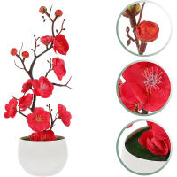Plantas Artificiales Bonsái De 20 Cm Decoración De Pared Falsas Flores En Maceta Pequeño Árbol Para Adornar Hogar Y Jardín - details 3