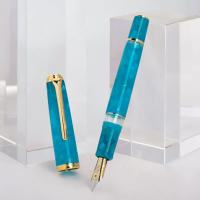Hongdian N1S Pluma Fuente De Acrílico Con Pistón Para Caligrafía Estilo Retro Para Estudiantes Y Oficina Tamaño 0.5mm EF Colores Azul Y Rojo - details 10
