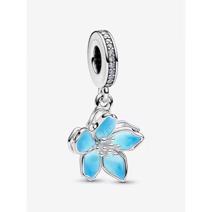 Pandora - Charm Colgante de flor azul - Plata de Lei - 1