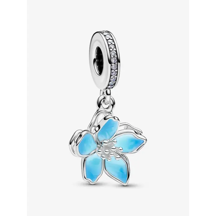 Pandora - Charm Colgante de flor azul - Plata de Lei - 1