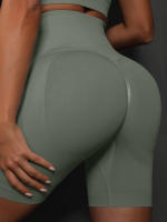Shorts De Yoga Para Mujer Deporte Cortas De Cintura Alta Sin Costuras Para Gimnasio Y Ciclismo Elevador De Glúteos Fitness - details 45