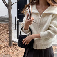 HELIAR Chaqueta De Cariátida Para Mujer Con Cierre De Cremallera Y Cuello Bajado Solido Suéter Casual De Manga Larga Abrazadora Para Oficina Otoño Invierno - details 8