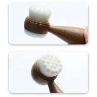 Cepillo Facial Exfoliante Doble Cara Para Limpieza Profunda De Poros Y Eliminación De Quistes Cepillo De Limpieza Facial Con Mango De Hueso De Coco - details 8