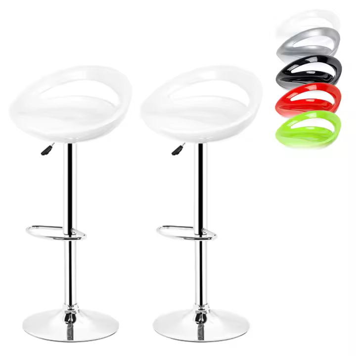 Taburete de bar 2* Taburete de bar Taburete de mostrador Taburete de cocina Silla de salón Juego de sillas altas de plástico, regulables en altura - 1