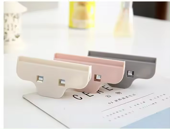 Nuevo Portátil Aparato De Almacenamiento De Cocina Herramienta Plástica Para Alimentos Y Snacks Con Sellador Y Abrazadera Ecológica Reutilizable - 1