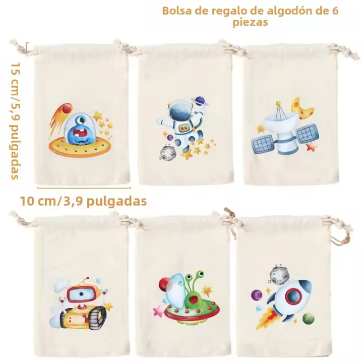 Bolsa De Regalo Para Fiesta De Cumpleaños Con Diseño De Astronauta Y Rocket De Algodón Dolce Decoraciones Para Fiesta De Niños Caja De Regalos Para Baby Shower - 1