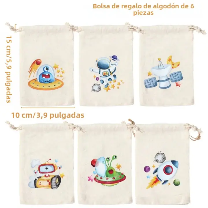 Bolsa De Regalo Para Fiesta De Cumpleaños Con Diseño De Astronauta Y Rocket De Algodón Dolce Decoraciones Para Fiesta De Niños Caja De Regalos Para Baby Shower - 1