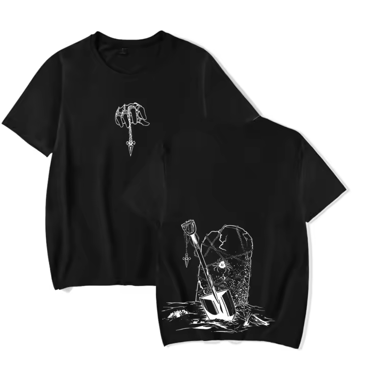Camiseta De Verano Para Hombres Vintage Harajuku Con Estampado Anime Tees Vest Top Casual Oversized Black T-Shirt Streetwear - 1