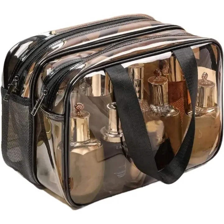 Bolsa de Maquillaje Transparente Impermeable - Gran Capacidad - 1