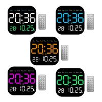 Reloj De Alarma Digital Con Luz Remoto Control 10 Niveles Ajustables Para Mesa Y Pared Reloj De Noche Para Dormitorio Estilo Moderno - details 0