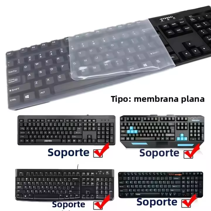 Protector De Teclado Universal De Silicona Transparente Para PC Cubierta De Piel De Gel De Silicio Antipolvo Y Impermeable - 1