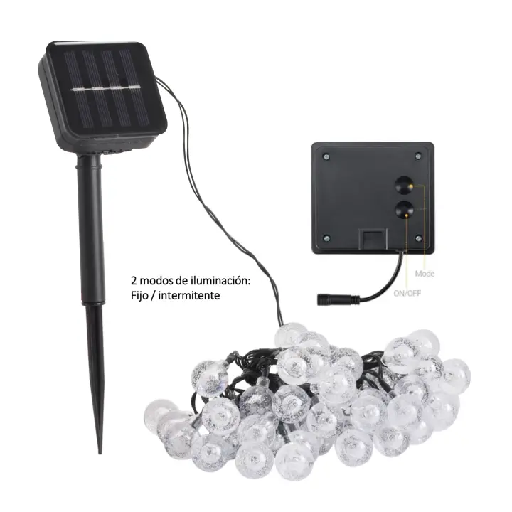 ORION91 Guirnaldas Solares Luz Cálida 300 Luces 42 Metros IP65 Nine&One - Pack de 6 - 1