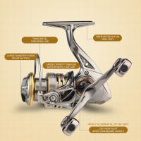 Carrete De Pesca HAUT TON CD Spinning 5.2:1 Ratio De Engranajes 13.23Lbs Arrastre Máximo Metal Spoo Plegable CNC Doble Brazo Para Agua Dulce Y Salada - details 2