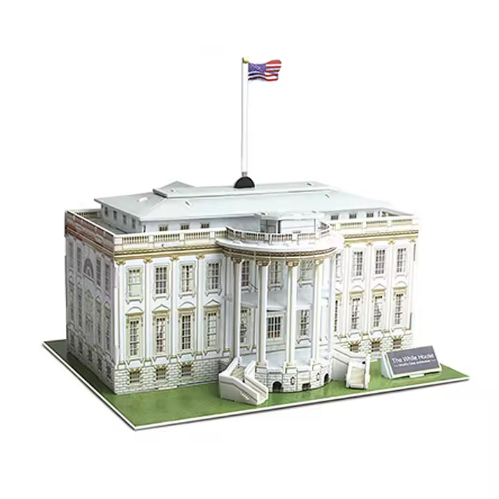 DAM. Puzle 3D de cartón de la Casa Blanca en Washington D.C. 35 piezas. 22x19x21cm. - 1