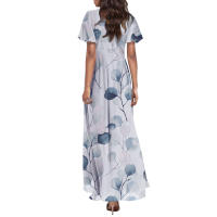 Vestido Largo Elegante Con Cuello En V Para Mujer Traje De Boda De Noche Fiesta Vestido De Fiesta Manga Corta Adecuado Para Primavera Verano Otoño - details 37