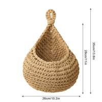 Cesta De Frutas Y Verduras De Jute Natural Colgante Para Pared Cesta De Plantas En Forma De Lágrima Almacenamiento Ecológico Para Cocina Y Mesa - details 10