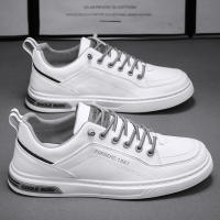 Zapatos Casuales Para Hombre En Blanco Tenis Ligeros Zapatos Vulcánicos Blanco Zapatos Todoterreno Hombre Plataforma Sin Cordones - details 2