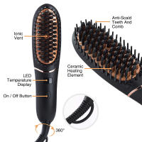 Cepillo De Pelo Cerámico Eléctrico PTC Peine Calentador De Barba Portátil Herramientas De Estilo Máxima Temperatura 240 °C Secado Seco Y Húmedo - details 5