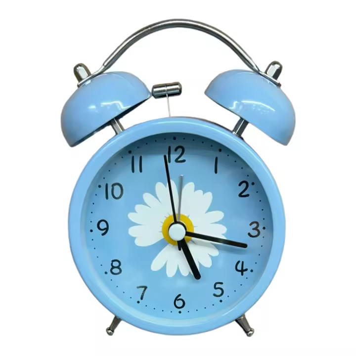 Reloj Despertador de mesa Analógico Silencioso sin Tic Tac y con Alarma Diseño Margarita (65 Colores): ¡Despierta con estilo!. - 1
