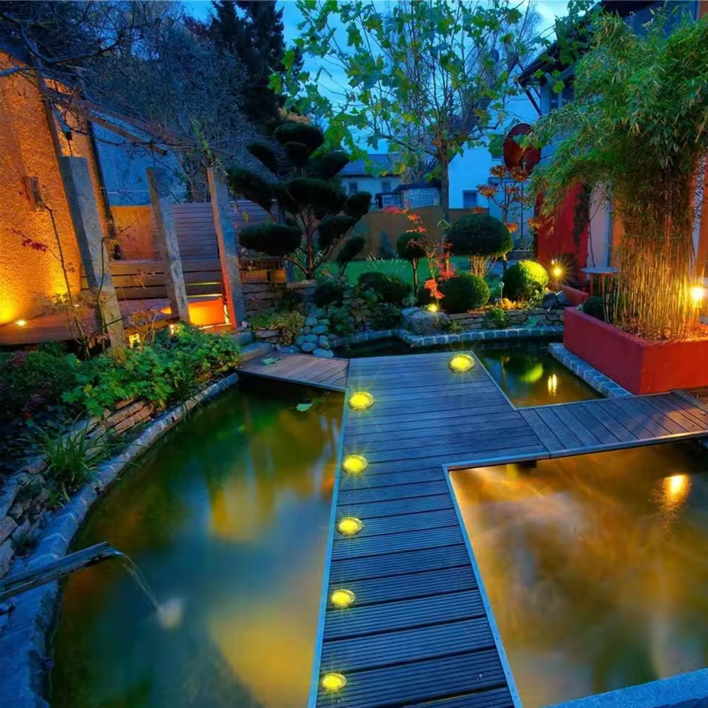 Pack De 4 Lámparas Solares Para Piso Exterior Luces De Jardín In-Ground Camino Con 8 LED Luz Solar Disco Luz Solar Para Paisaje - details 5