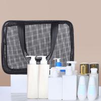 Bolsa De Ducha De Malla Gris Azul Bolsa De Maquillaje De Secado Rápido Gran Capacidad Para Playa Y Baño Organizador De Ducha Portátil Ecológico - details 7