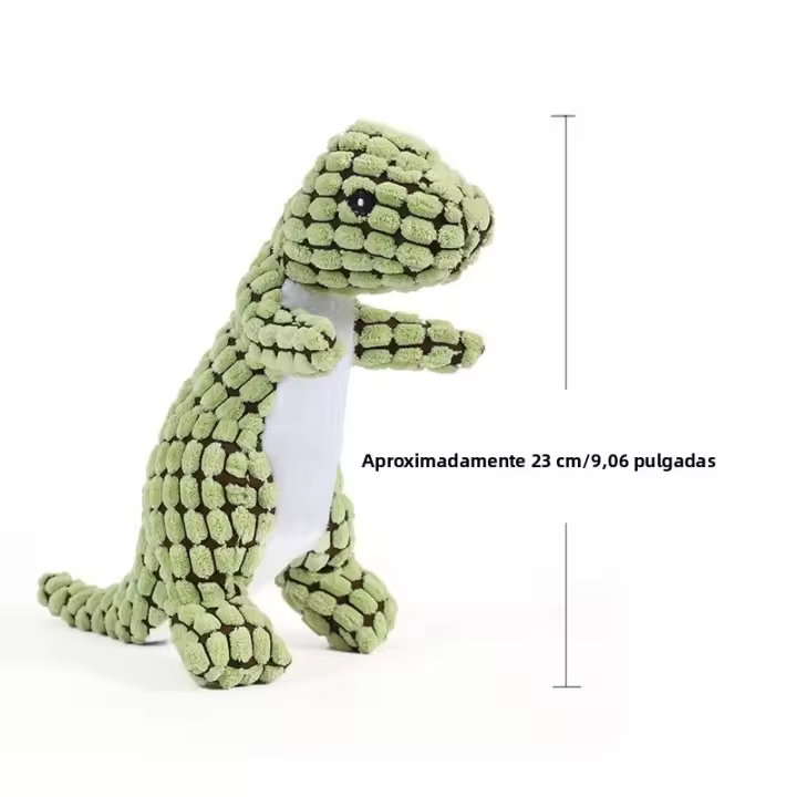 Juguete De Peluche Para Perros Dinosaurio Shaped Interactive Squeaky Para Pequeños Y Grandes Mascotas Juguete Masticable Para Limpieza De Dientes - 1