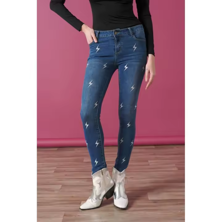 Jeans con rayos bordados -Minueto- Roy - 1