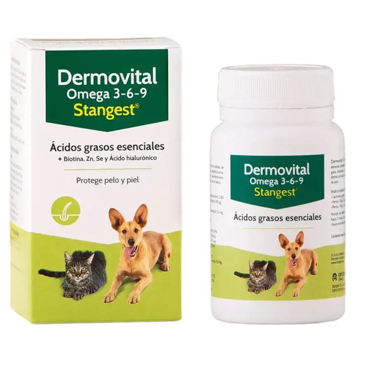 Dermovital Omega 3-6-9 60 cápsulas suplemento nutricional para perros y gatos STANGEST - 1
