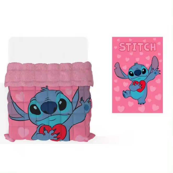 EDREDÓN SHERPA (BORREGO) STICH ROSA CAMA DE 90 - 1