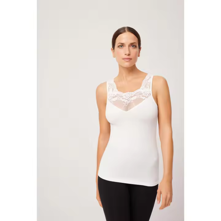 Ysabel Mora - Camiseta térmica encaje sin mangas marfil - 1