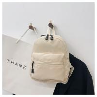 Mochila Mini Para Mujer De Nylon Blanco Estilo Casual Con Bolsillo Exterior Cierre De Cremallera Adecuada Para Escuela Y Viajes - details 18