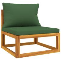 vidaXL Sofá central jardín madera maciza acacia con cojines Taupé, Gris claro, Verde Conjunto Terraza Muebles Jardín Exterior Juego de Muebles de jardín Mueble Jardín Exterior Muebles de Salon Exterior - details 2