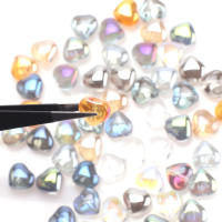 50 Pcs 8mm Cuentas De Vidrio En Forma De Corazón Para Creación De Joyas DIY Accesorios Hechos a Mano Pendientes Manualidades - details 1
