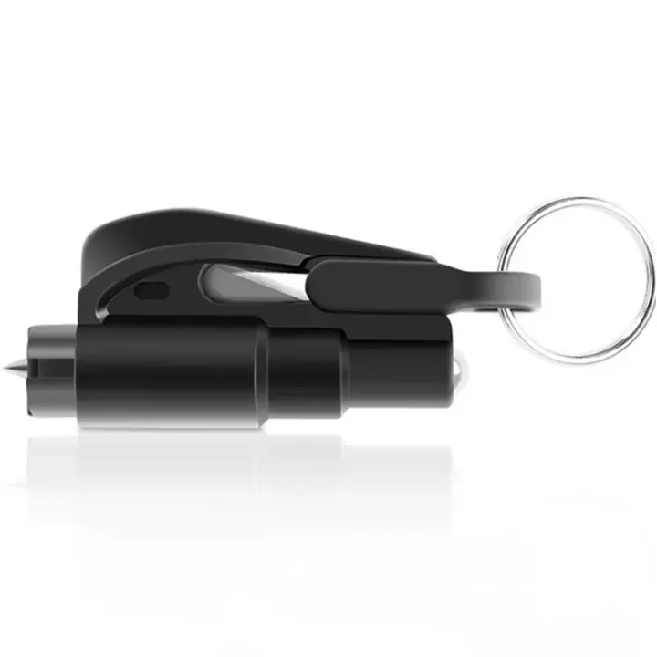 Mini Martillo De Seguridad Para Coche Rompe Ventanas Plegable Portátil Impermeable Con Llavero Herramienta De Emergencia Cortador De Cinturón De Seguridad - 1
