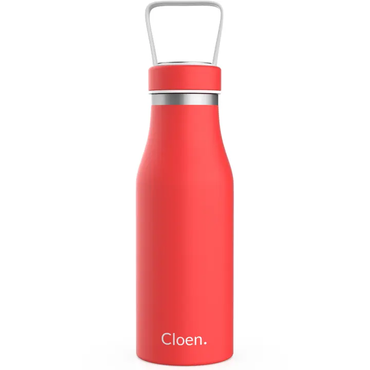 Cloen - Botella térmica triple capa 500 ml coral de acero inoxidable con 24 h frío y 12 h calor, ideal para café y bebidas calientes o frías - 1