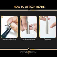 Nueva Tipo Barbera Cuchillo De Afeitar Manual Acero Inoxidable Cuchillas Para Barba Y Cabello Hombre Portador De Afeitar De Acrílico - details 5