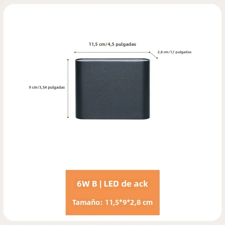 Luz De Pared LED Impermeable IP65 6W/12W Aluminio Moderno Para Exteriores E Interiores Decoración De Jardín Patio Casa - 1