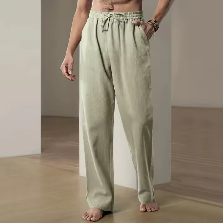 Nuevos Pantalones Anchos Para Hombre Algodón Ligeros Deportivos Streetwear Verano Color Sólido Grande Pantalones De Sudor - 1
