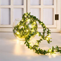 Luces De Cadena LED De Hoja Artificial Para Decoración De Navidad Fiesta De Bodas Y Hogar Guirnalda De Flores Faeirys Exterior Interior - details 7