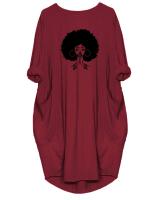 Vestido Casual De Mujer Talla Grande Con Mangas Cortas Cuello Redondo Dos Bolsillos Estilo Unisex Largo Hasta La Rodilla - details 9