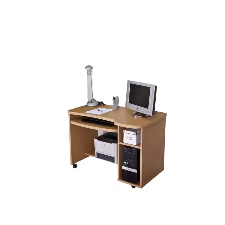 Mesa de Ordenador Salamanca 9401 con Bandeja Extraíble y Huecos para CPU y Escritorio en Color Roble Topkit - 1