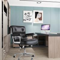 TY205B Dark Brown Robin Chair Genuine Leather Lobby Office Computer Chair Home and Office Chair Swivel Chair - details 8