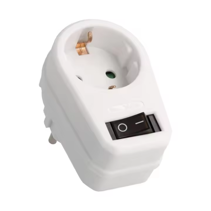Enchufe Schuko de paso con interruptor - 1