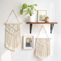 2 unidades de macrame tejido tapices de pared tapices Boho decoración del hogar arte de la pared de algodón hecho a mano bohemio decoración del hogar para el Partido WEDG adornos artesanía regalos - details 0