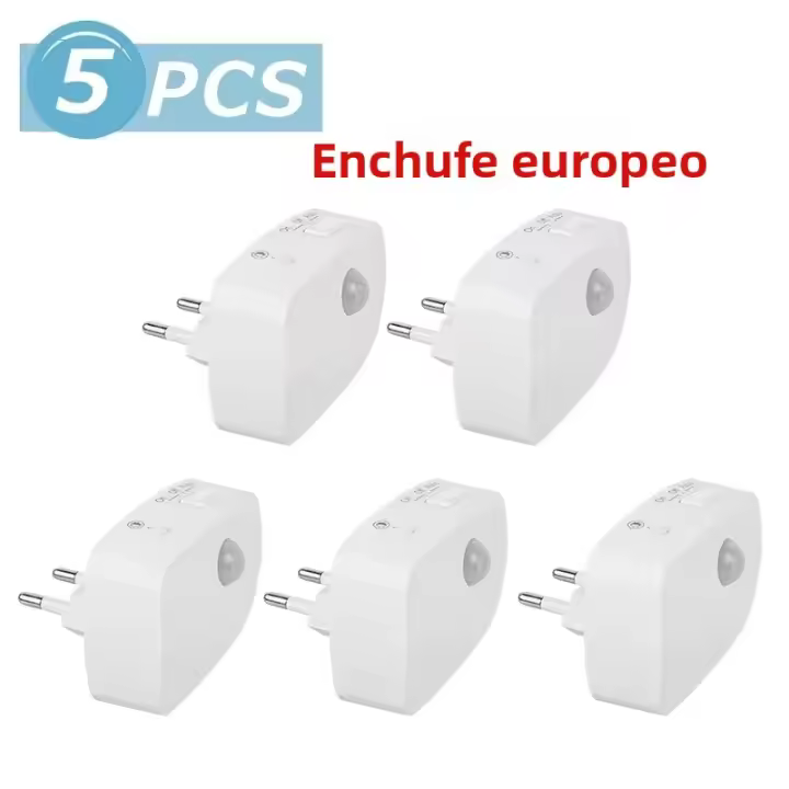 Lámpara Nocturna LED Mini Con Sensor De Movimiento PIR 3 Modos Para Dormitorio Lámpara De Borde De Cama Iluminación Para Armario Pasillo Baño Con Enchufe EU - 1