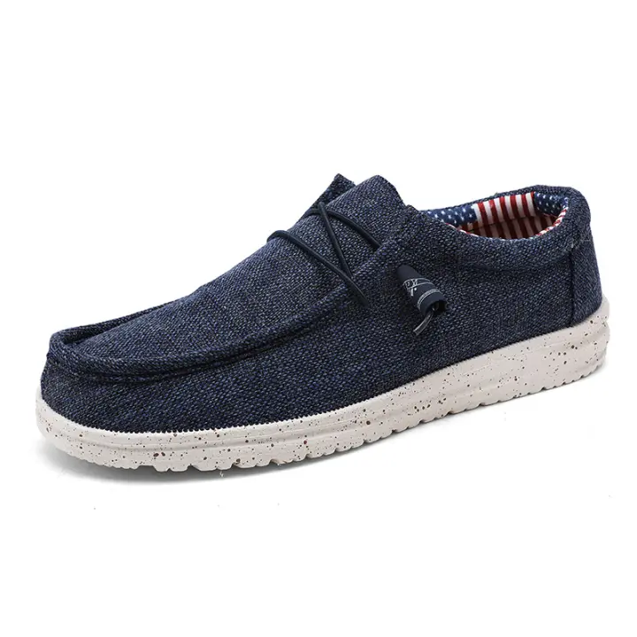 Zapatos Casuales Para Hombre En Lona Cómodos Y Ligeros Transpirables Zapatillas Planas Slip-on Para Conducir Talla Grande 47 MOV - 1