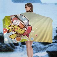Toalla De Playa P-Pikachu Dibujos Animados Para Niños Toalla De Baño Grande Absorbente Microfibra Para Natación Viajes - details 8